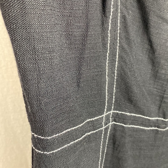 Zara black short jumpsuit romper with topstitching & lace design size XS, NWT - Picture 11 of 14